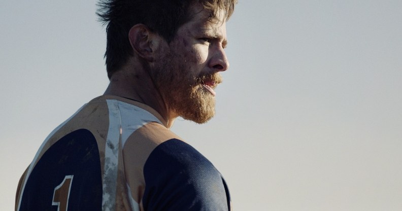 Alexander King in a rugby kit from a scene in In From The Side