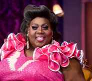 Latrice Royale in a frilly pink gown