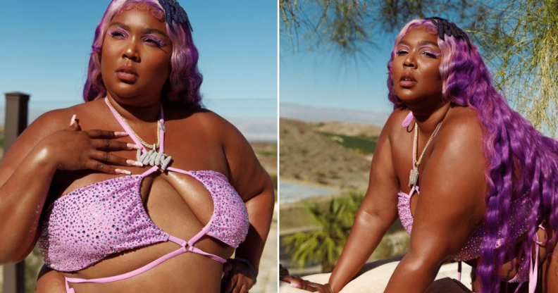 Lizzo has teased a swimwear range while wearing a custom Yitty bikini.