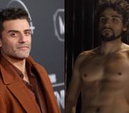 Oscar isaac on the red carpet and in the 2010 film Robin Hood