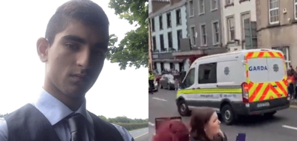 Yousef Palani / screengrab of a police van entering the court house