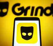 Grindr depicted on a phone