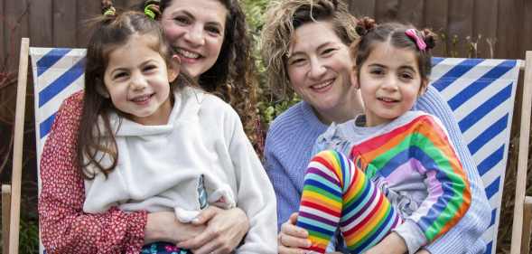 Jodie Lancet-Grant and her wife Sam with their daughters Delilah and Alexa