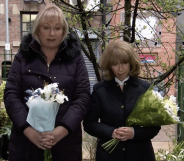 Coronation street rivals Gail and Eileen in the urban garden