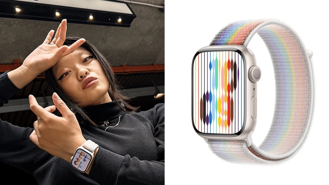 Apple has unveiled its rainbow-infused watch band to mark Pride Month.