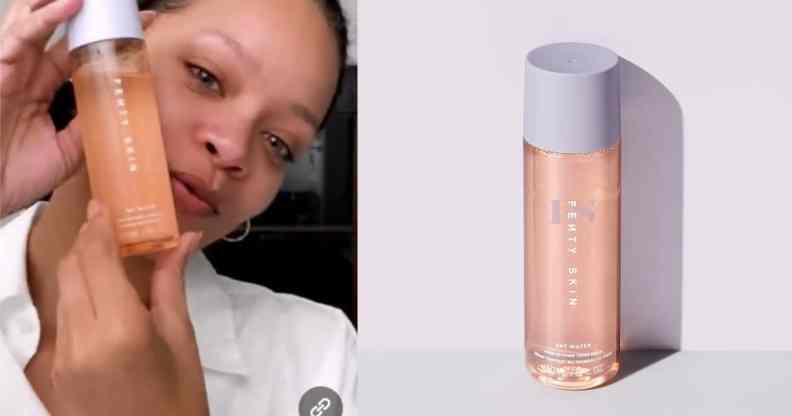 Rihanna has revealed her quick, three-step night time skincare routine. (Snapchat/Fenty Beauty)