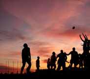 stock photo of a rugby team