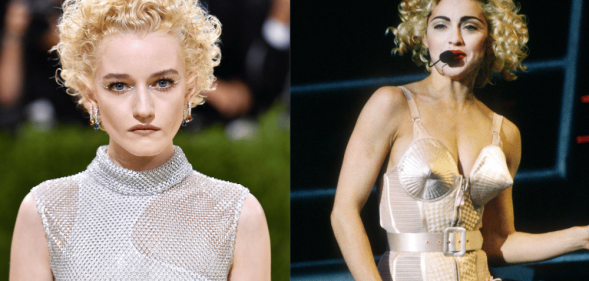 Julia Garner (left) and Madonna (right)