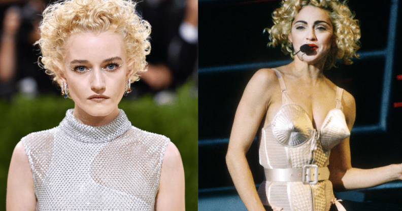 Julia Garner (left) and Madonna (right)