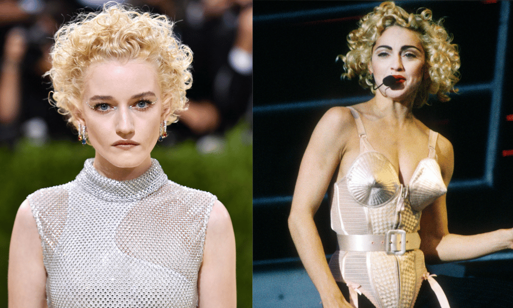 Julia Garner (left) and Madonna (right)