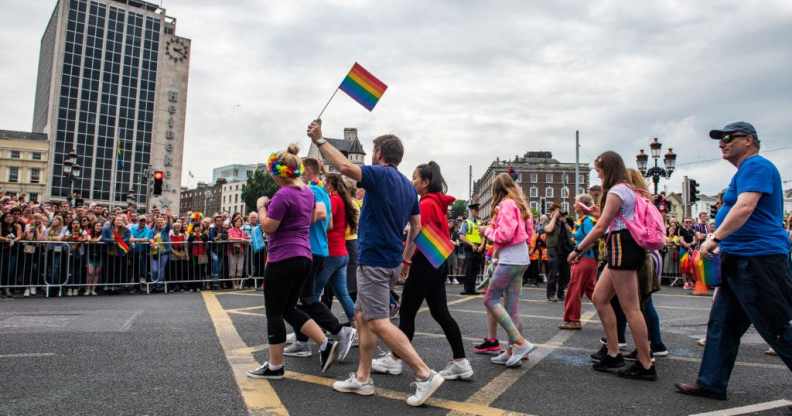 People take a part in Pride Parade in Dublin