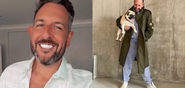 Ann the left: A selfie of James McFadzean. On the right: James McFadzean with his dog, Hercules