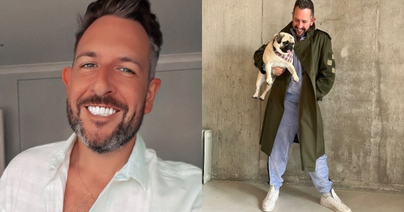 Ann the left: A selfie of James McFadzean. On the right: James McFadzean with his dog, Hercules