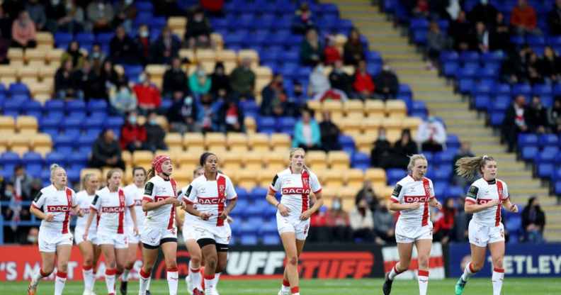 England players during a rugby league match.