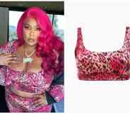 Lizzo poses in a pink leopard print set from her shapewear brand, Yitty. (Instagram)