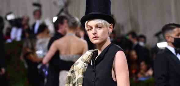 Emma Corrin arrives for the 2022 Met Gala