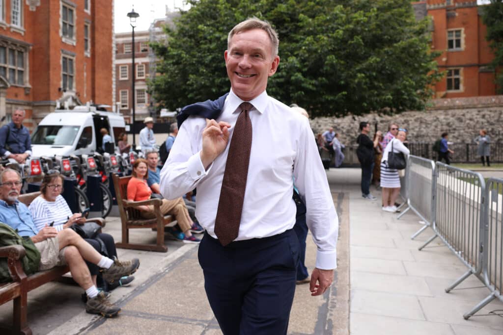 Chris Bryant walks down Westminster 