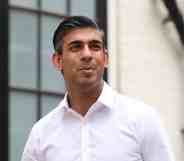 Rishi Sunak leaves his home