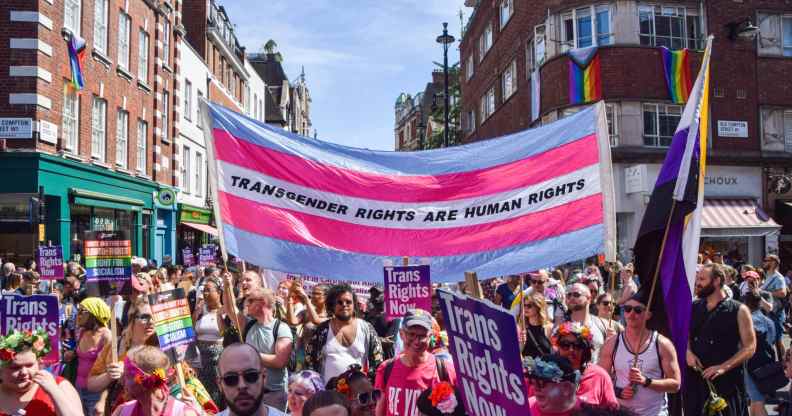 Thousands of trans rights protesters march through Soho