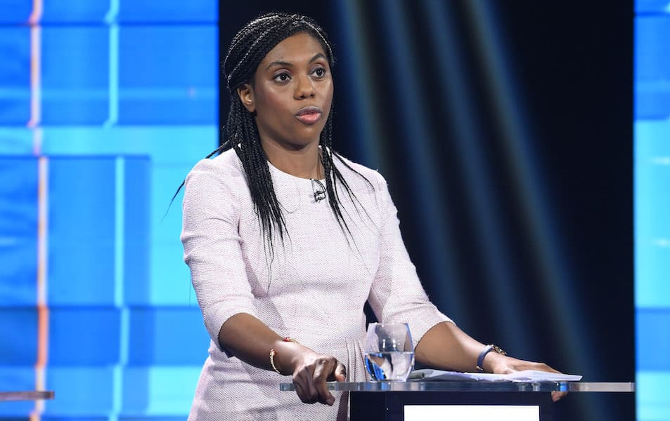 A screenshot of equalities minister Kemi Badenoch during Britain's Next Prime Minister: The ITV Debate on 17 July