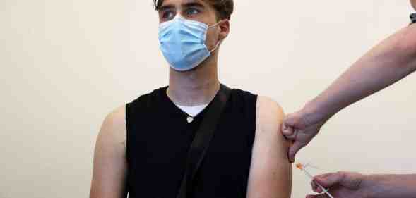 A man receives a vaccination dose against monkeypox