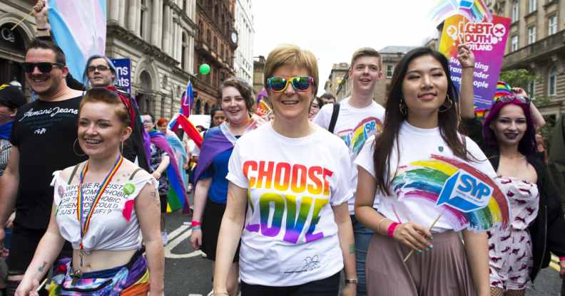 Scottish first minister Nicola Sturgeon at the 2018 Pride Parade