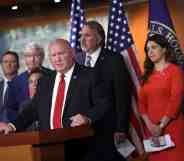 U.S. Rep. Glenn Thompson (R-PA) joined by fellow House Republicans speaks at a press conference to discuss a Republican agriculture plan, at the U.S. Capitol on June 15, 2022