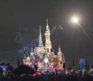 Fireworks explode over the Enchanted Storybook Castle at the Shanghai Disney Resort on the reopening day on June 30, 2022 in Shanghai, China.