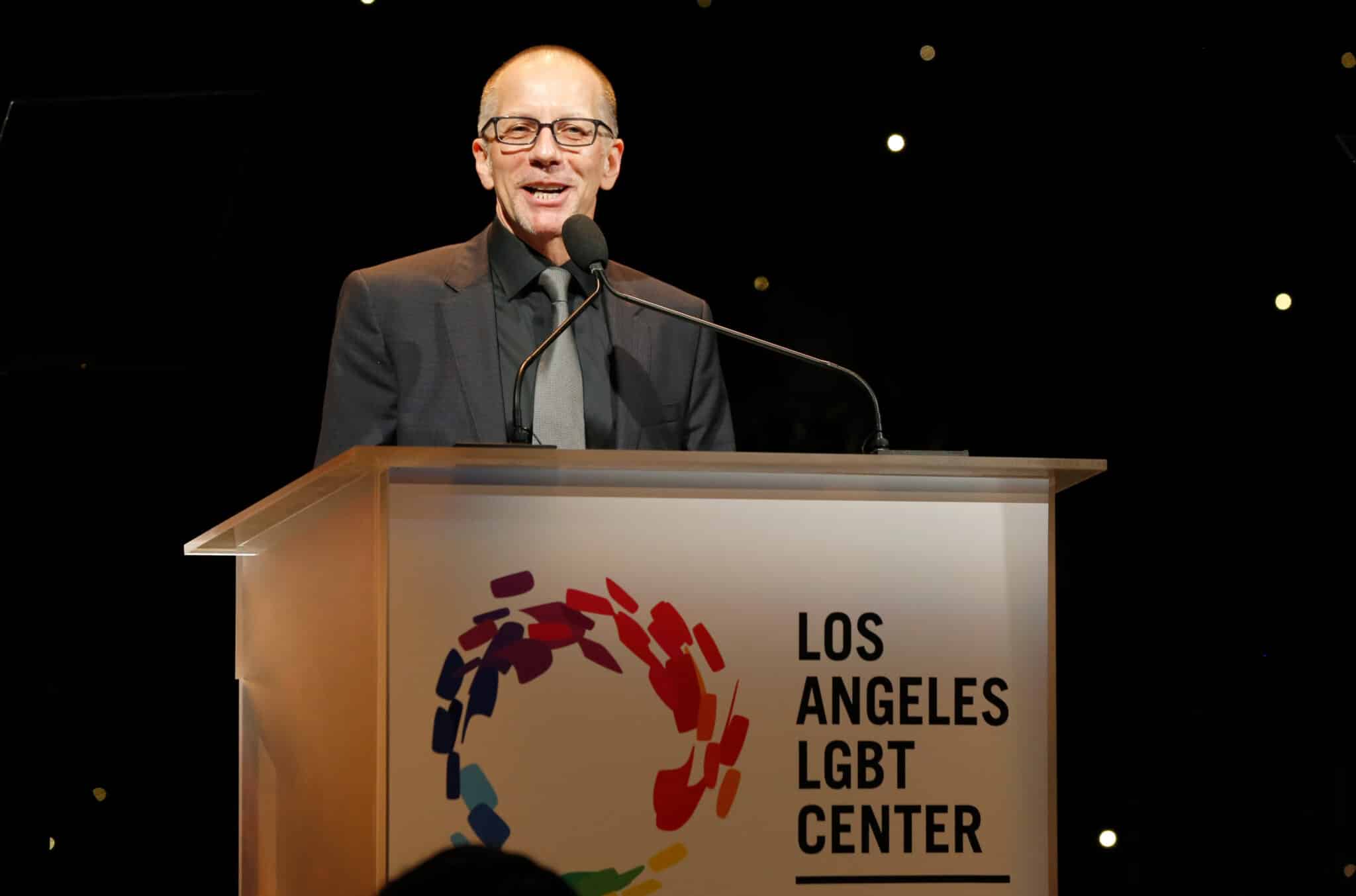  Honoree Ron Nyswaner accepts Vanguard Award onstage at the Los Angeles LGBT Center 46th Anniversary Gala Vanguard Awards at the Hyatt Regency Century Plaza on November 7, 2015 in Century City, California. 