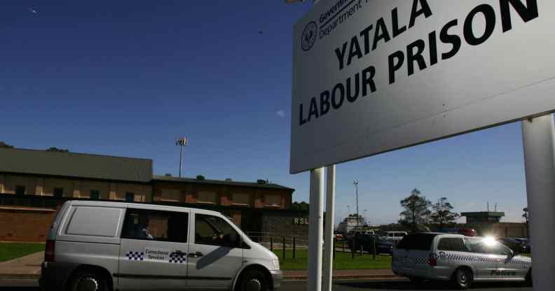 A prison van drives past Yatala Labour Prison