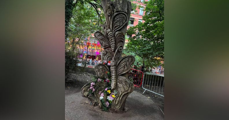 An image of the National Trans Memorial in Manchester