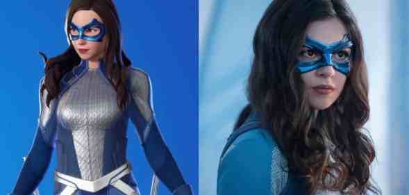 Side by side images of trans superhero Dreamer from Fortnite and the CW's Supergirl tv series