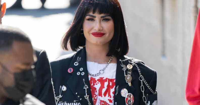 Demi Lovato is seen at "Jimmy Kimmel Live" on July 14, 2022 in Los Angeles, California.