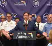 Florida Gov. Ron DeSantis speaks at a press conference