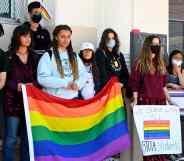 The San Pedro High School Pride Club, Fem Fellowship, and Pirate Dancers participated in a silent parade and a Break the Silence Rally on campus in San Pedro on Friday, April 22, 2022.