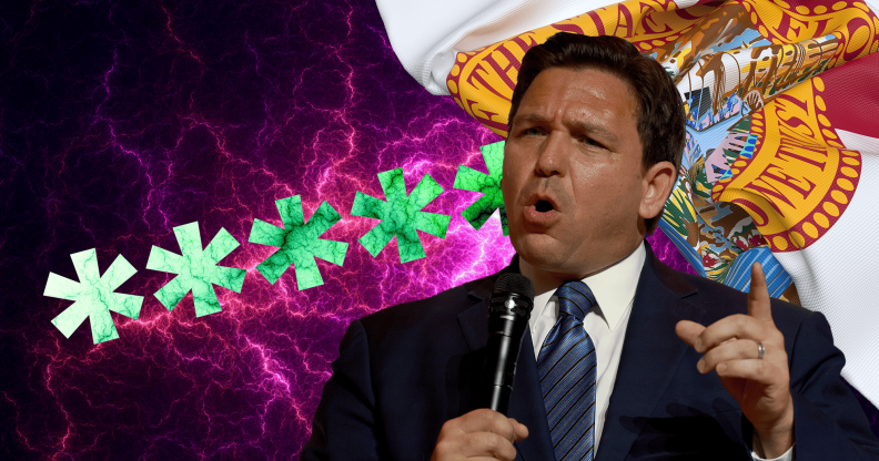 Ron DeSantis, the Florida flag