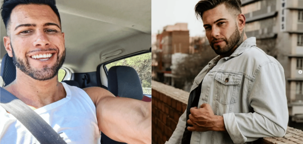 Model Louw Braytenbach posing for various Instagram photos