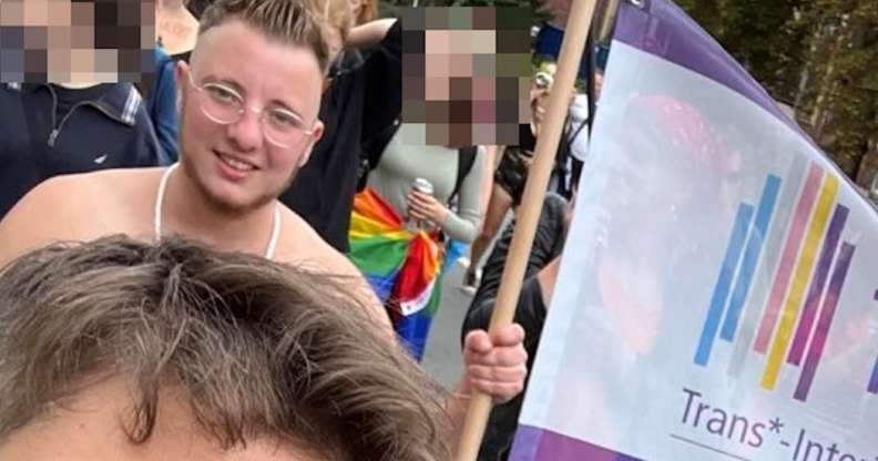 Malte, a 25-year-old trans man, at the Christopher Street Day Pride celebrations in Münster, Germany