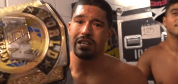 Anthony Bowens gives an emotional speech after winning the AEW titles.