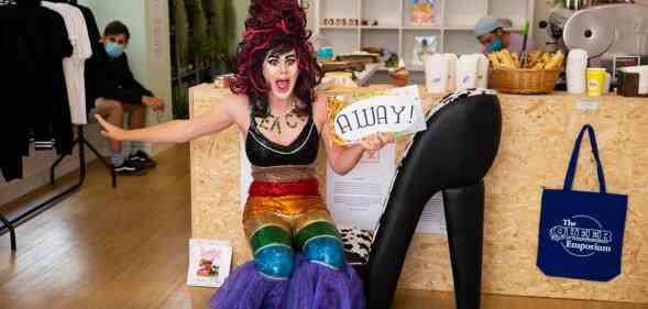 Aida H Dee performs during a Drag Queen Story Hour event.