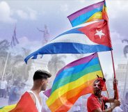 Cuban LGTBI demonstrators march at the Prado avenue in Havana, on May 11, 2019.