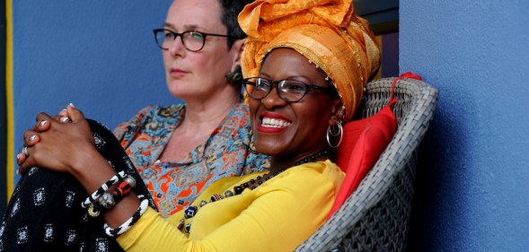 Mpho Tutu van Furth, daughter of the late archbishop Desmond Tutu, with her wife Marceline