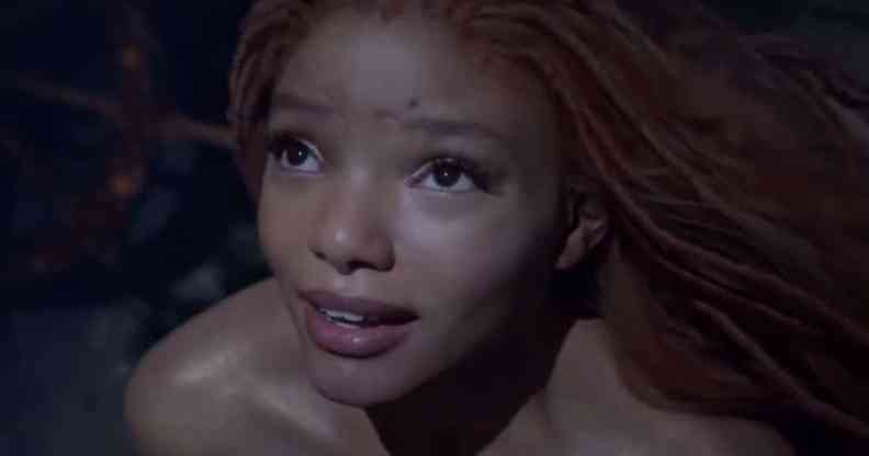 Halle Bailey in the trailer for The Little Mermaid.