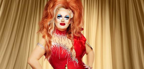 Just May is the first queen to sashay away from Drag Race UK. (BBC/World of Wonder/Guy Levy)