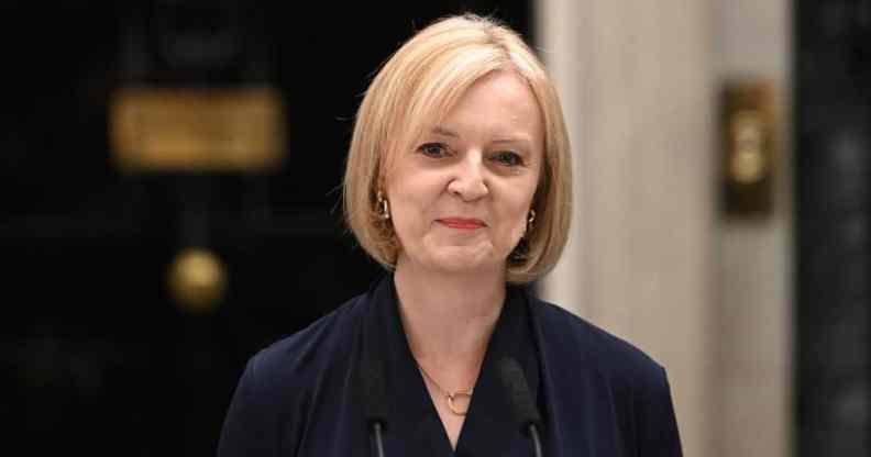 Liz Truss standing outside No 10 Downing Street