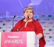 Emily Thornberry speaks during the PinkNews Awards 2022.