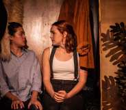 Amy (L) and Lily (R) in Fran Bushe's A Gig for Ghosts. (Mercedes Assad)