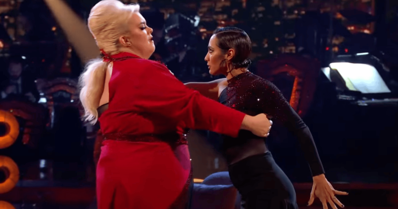 Jayde Adams danced a tango routine while wearing a red outfit on BBC's Strictly Come Dancing