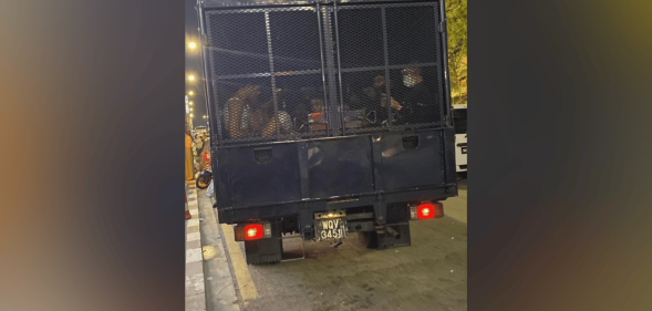 Members of a Kuala Lumpur party being arrested by Malaysia authorities.