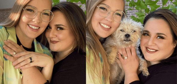 Hairspray star Nikki Blonsky poses with fiance Hailey Jo Jenson as she announces their engagement